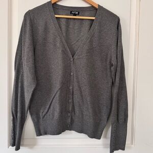 Apt 9 grey cardigan size Large cotton rich